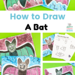 Learn how to draw a bat with our step by step guide. This bat how to draw guide is perfect for kids and beginners who use simple lines to draw a cartoon styled bad. A super easy bat drawing that's perfect for Halloween!