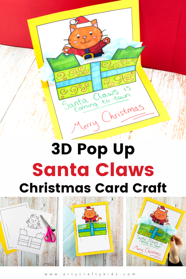 Learn how to make a Santa Claws 3D Pop-Up Christmas Card with the kids this Christmas! 

Christmas crafts such as pop-up cards are perfect for bringing a touch of feel good Christmas cheer into the home and classroom - and kids' LOVE pop-up cards. They're fun and easy to make, and once they've mastered the "pop-up" process, children can make all sorts of creative designs for their Christmas cards.