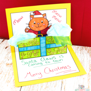 Learn how to make a Santa Claws 3D Pop-Up Christmas Card with the kids this Christmas! Christmas crafts such as pop-up cards are perfect for bringing a touch of feel good Christmas cheer into the home and classroom - and kids' LOVE pop-up cards. They're fun and easy to make, and once they've mastered the "pop-up" process, children can make all sorts of creative designs for their Christmas cards.