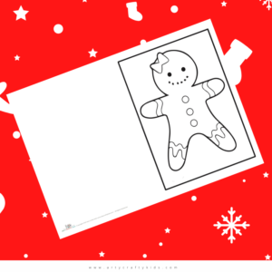 Christmas Card Coloring Page - Gingerbread
