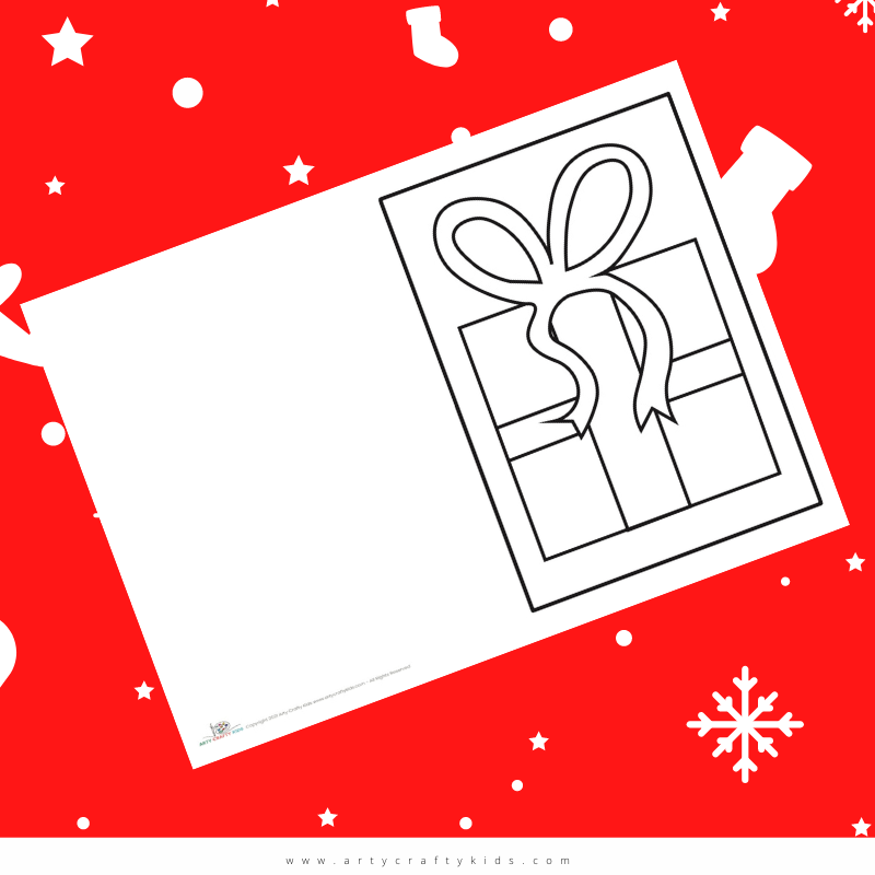 Christmas Card Coloring Page - Present