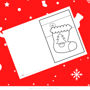 Christmas Card Coloring Page - Stocking