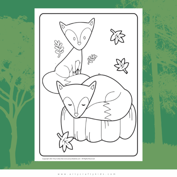 FREE Fox Cubs Coloring Page