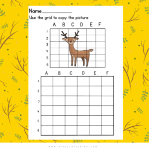 Happy Deer Grid Drawing