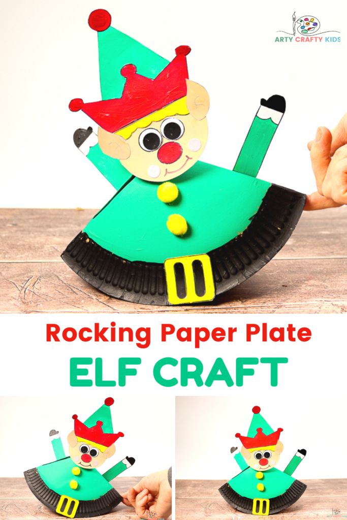 Looking for a fun and easy Christmas Craft to try with the kids? Our Rocking Paper Pate Elf craft for kids is fun and easy to make, and Kids will love how Elf's body rocks while his head jiggles!