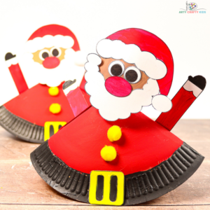 Looking for a fun and easy Christmas Craft to try with the kids? Our Rocking Paper Pate Santa craft for kids is fun and easy to make, and Kids will love how Santa's body rocks while his head jiggles!
