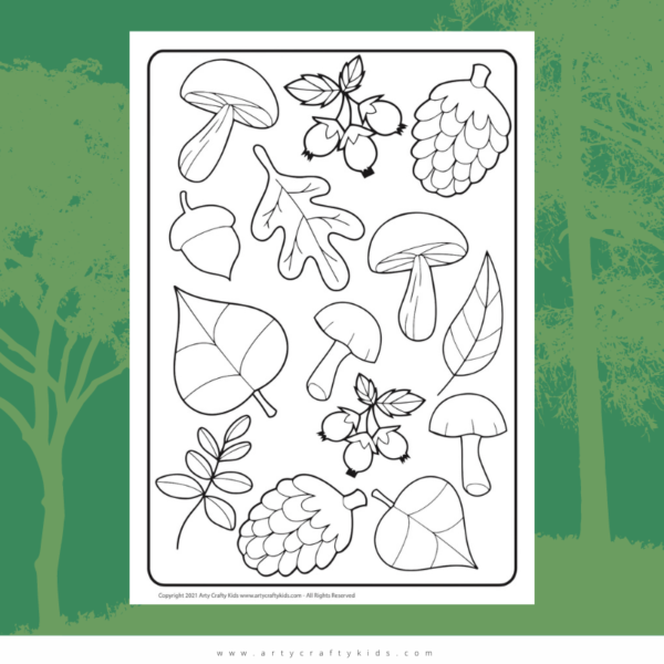 FREE Woodland Pattern Coloring Page