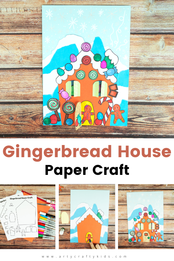 Fun and easy to make Paper Gingerbread House Craft for Kids  - A lovely craftivity to try with the kids' this Christmas!  Our Paper Gingerbread house craft is easy for kids to make and with all the printable customizable elements, they can made a colorful and fun looking gingerbread house of their very own. It's a fab craft for a wintery afternoon and a lovely alternative to baking one.