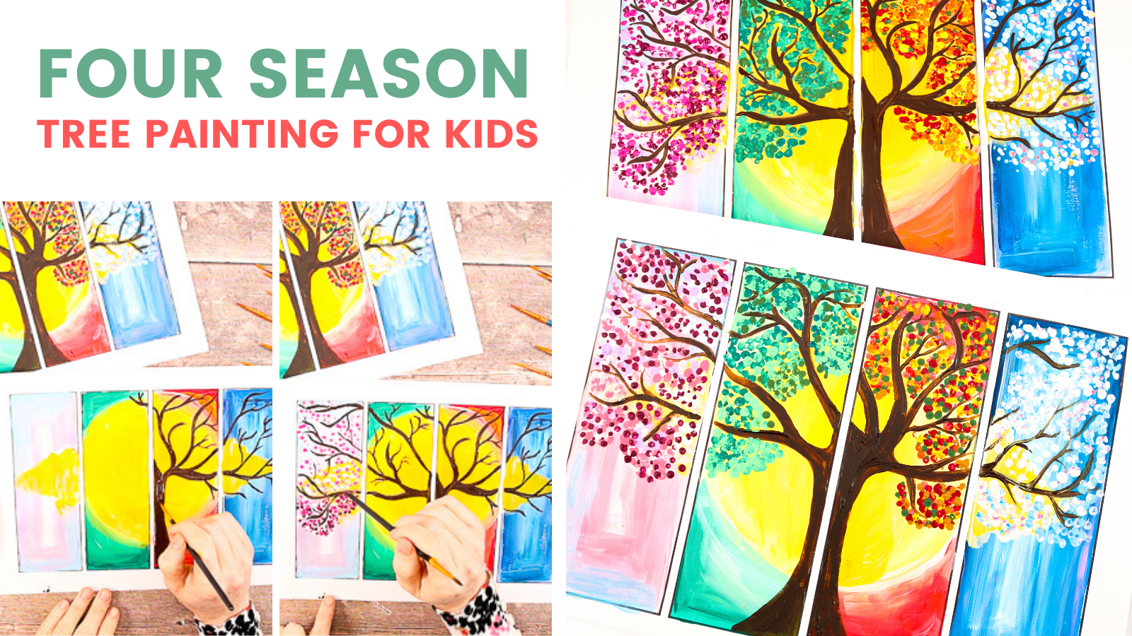 Four Seasons Tree Painting | Easy Art Project for Kids - Arty Crafty Kids