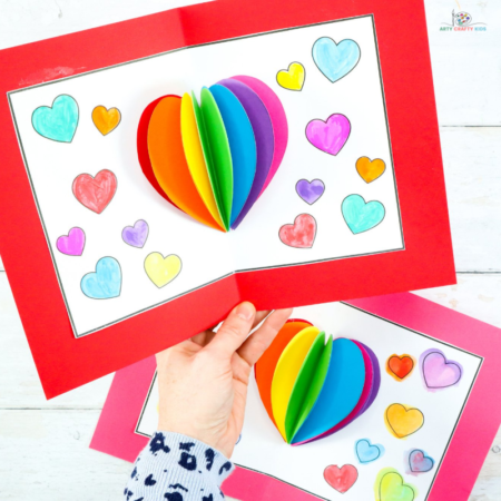 Teach kids' how to make a heart pop up card for Valentine's Day or Mother's Day with this easy step-by-step tutorial.