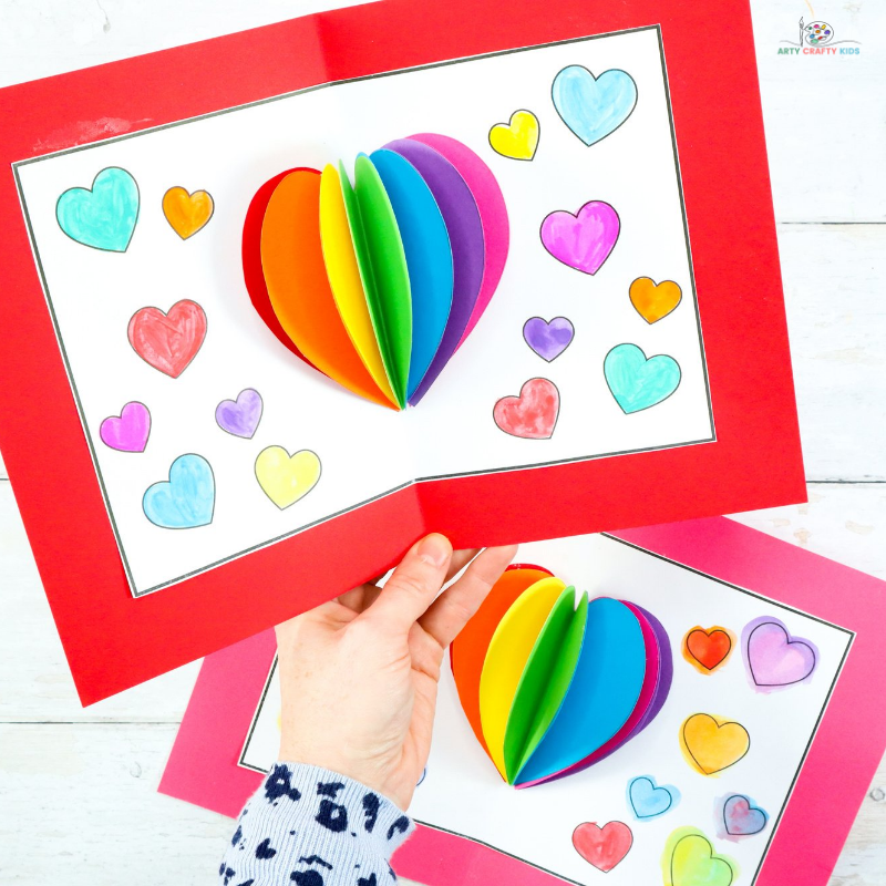 How to Make Heart Shape Valentine Pop Up Card - DIY !!! Easy Heart Shape  Card: Valentine DIYs !!! 