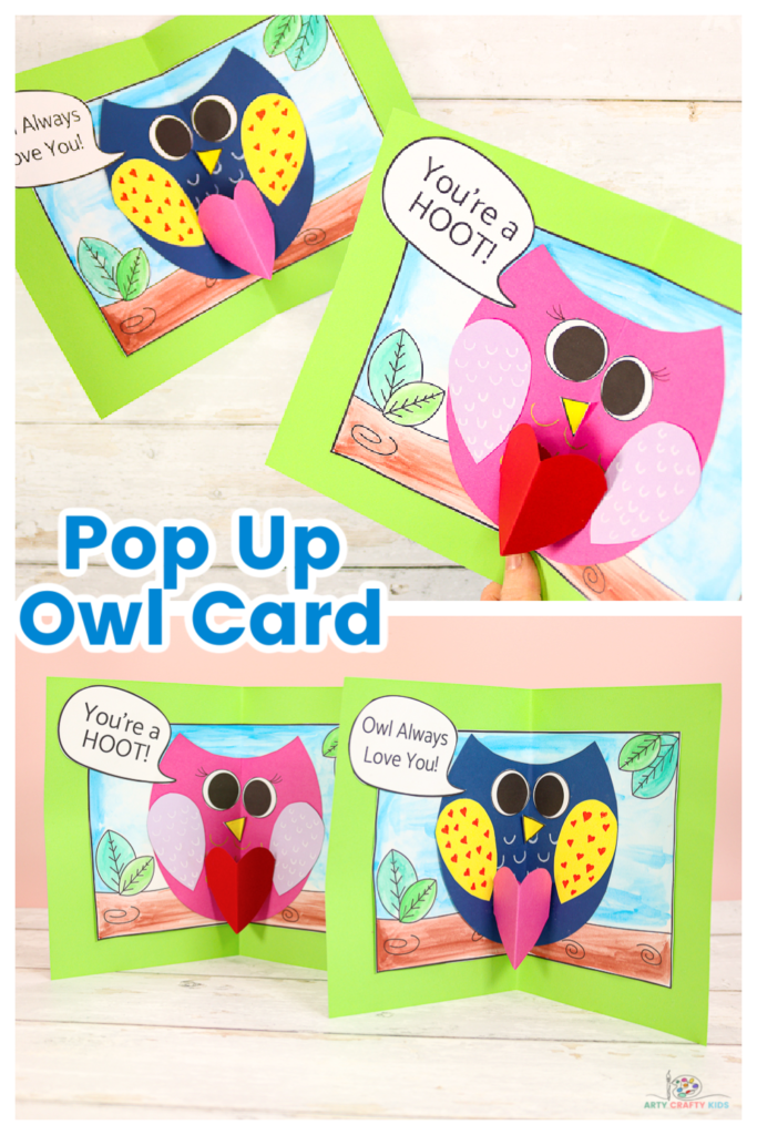 Owl Card with a Pop Up Heart | Card Idea for Valentine's Day
