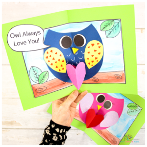 Owl Card with a Pop Up Heart | Card Idea for Valentine's Day