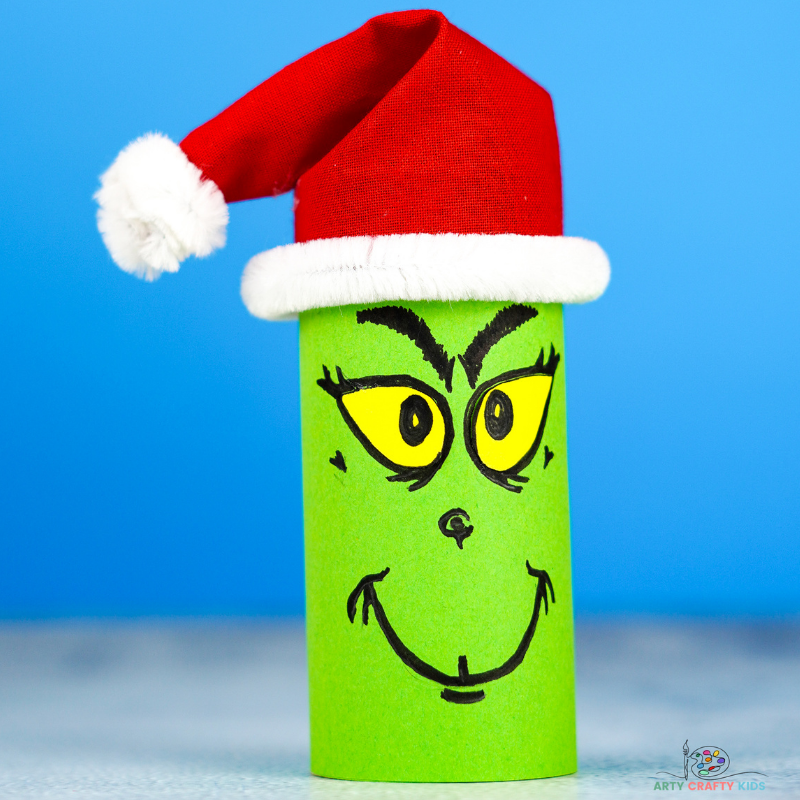 Get into the Christmas spirit by making the most mischievous of Christmas characters - the Grinch! This paper roll grinch craft is super fun and easy for kids to make.