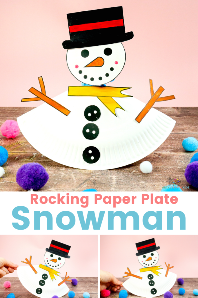 Snowman Paper Plate Craft - Super Simple