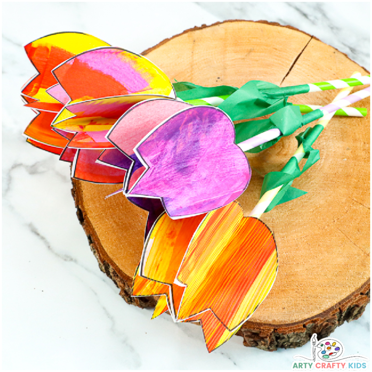 3D Tulip Flower Craft for Mother's Day Arty Crafty Kids