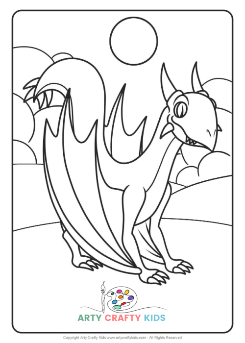 Printable Dragon Coloring Pages featuring fun unique designs in a cartoon style. Inspired by How to Train a Dragon!