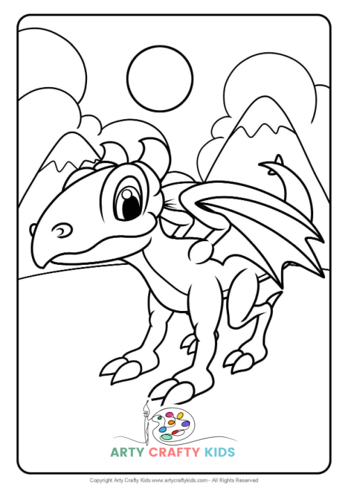 Printable Dragon Coloring Pages featuring fun unique designs in a cartoon style. Inspired by How to Train a Dragon!