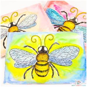 Learn how to draw a bee with our complete drawing and painting tutorial for kids and beginners! Our comprehensive tutorial will teach you how to draw a beautiful bee, framed by an explosion of color, in just a few easy to follow steps!