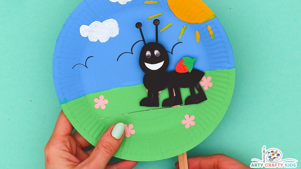 Combine craft, fun and play with this easy to make paper plate ant craft for preschoolers! Young children will love how their little ant puppet moves across the paper plate. 

Ants are a fascinating insect and their scuttling ways never fail to bring wonder and joy to observing children. It therefore seems appropriate for our ant craft to incorporate movement and thus encourage creativity, play and story-telling.