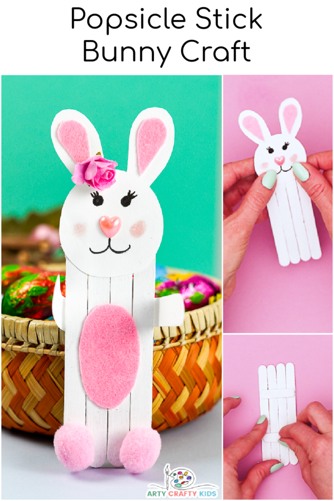 If you're looking for a quick and easy Easter craft for the kids, then we have you covered! This Popsicle stick bunny craft is not only adorable but super fun to make and can be customized by your Arty Crafty Kids!