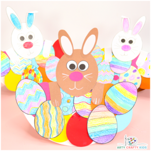 Rocking paper plate Easter Bunny Craft for Kids to make this Easter!