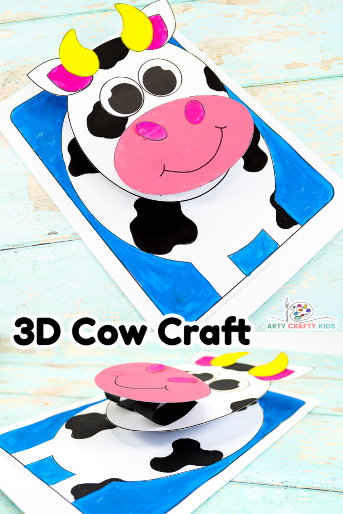 Learn how to make a 3D Paper Cow Craft with one simple paper folding technique!

Our adorable cow paper craft is a fantastic first step into exploring the art of 3D paper crafting and encourages children to think about the use of perspective in their creativity.