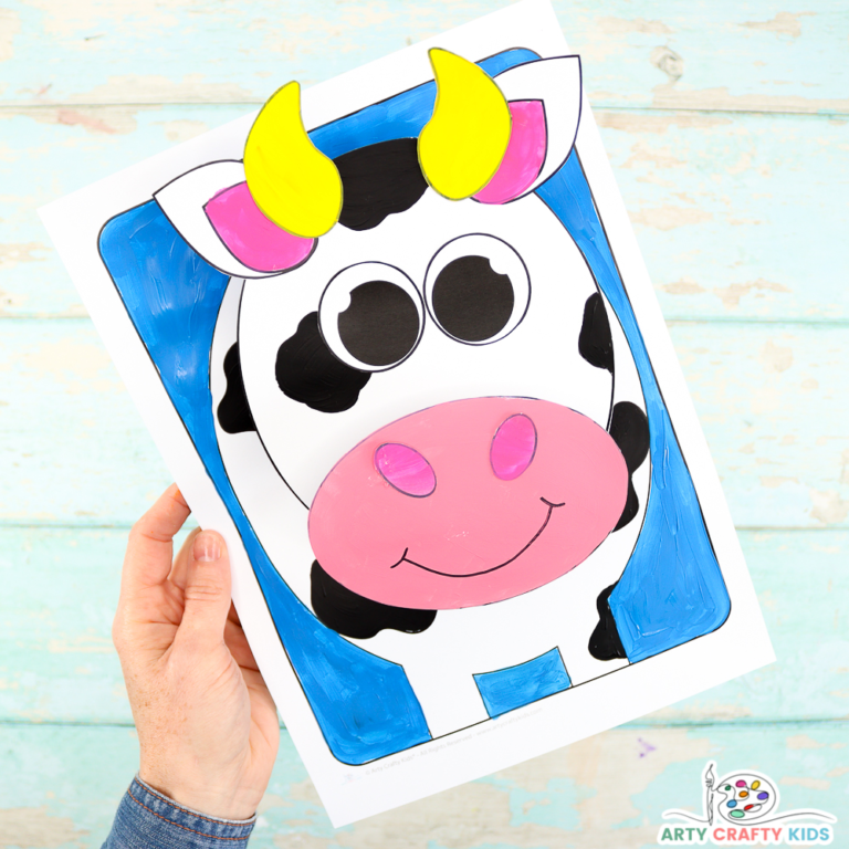 3D Paper Cow Craft - Arty Crafty Kids