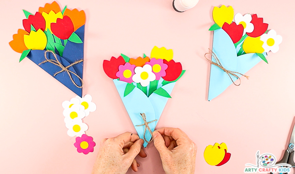 Make all of your favorite Spring flowers and bundle them up into one gorgeous Paper Flower Bouquet Craft! 

his lovely flower craft for kids' to make is the perfect gift to say "I love you" and/or "thank you" on Mother's Day, Valentine's Day, Birthday's and every other celebratory moment. I'm sure teacher's would also love to receive this beautiful gift at the end of term.