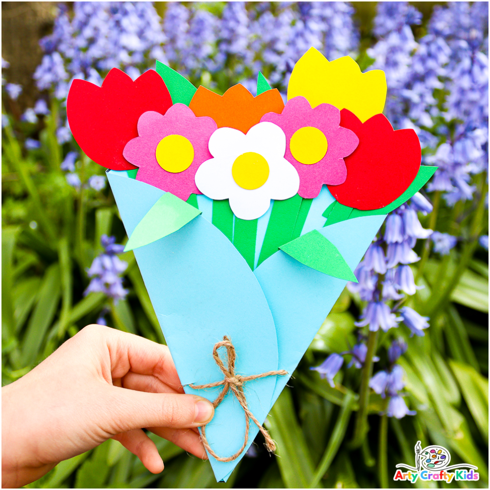 Paper Flower Bouquet Craft - Sweet Spring Flower Craft - Arty ...