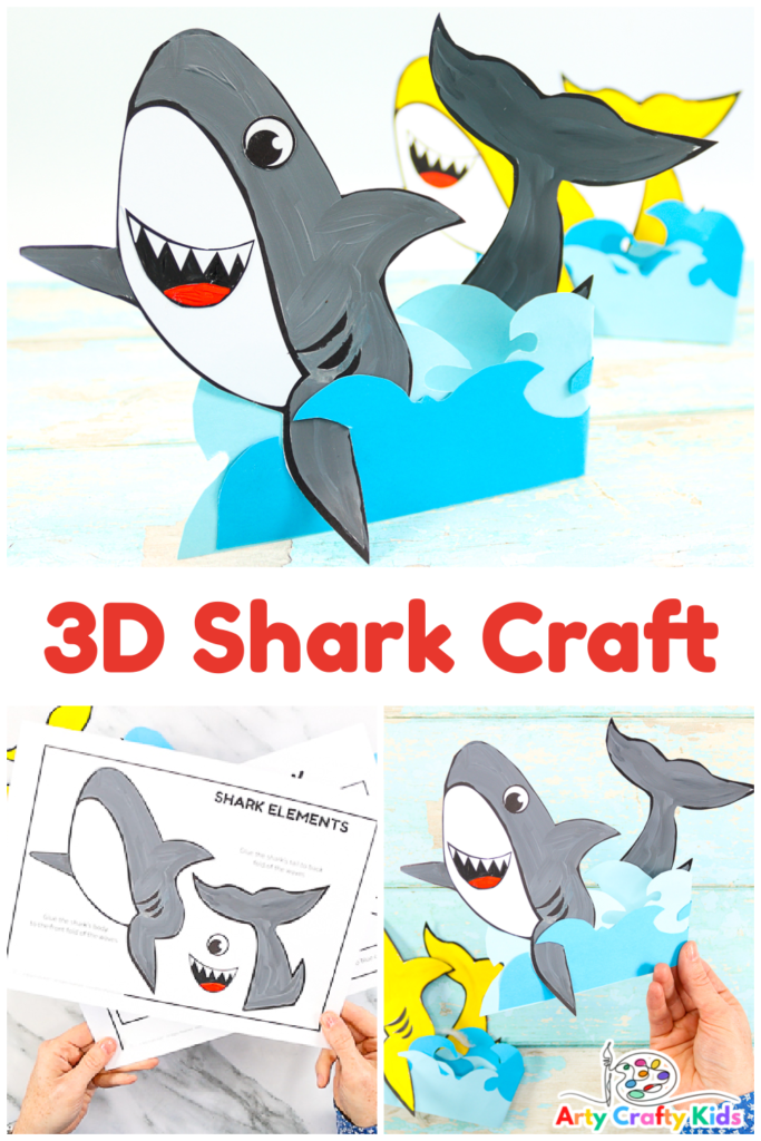 This 3D Standing Paper Shark craft is perfect for all you shark lovers out there! 

Kids will love making this paper shark craft! It's a fun and easy ocean-themed project that's perfect for summertime or any time of year and is complete with the educational benefits of exploring perspective and scale.