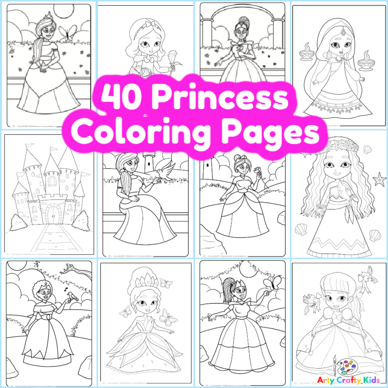 Princess Coloring Pages {FREE download!} • In the Bag Kids' Crafts