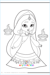 The jasmine inspired coloring page for kids.