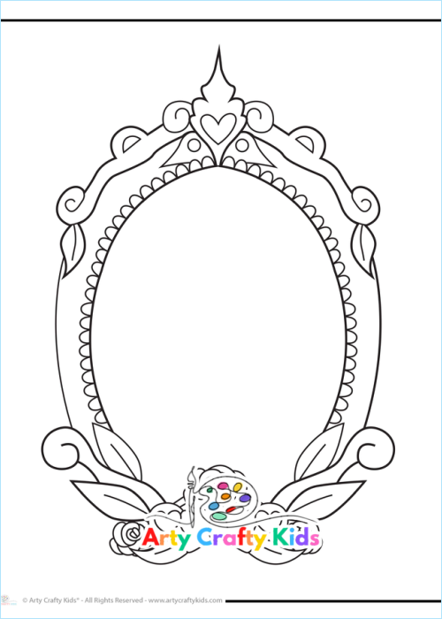 Fill the mirror with a self-portrait. A lovely drawing prompt for princess loving kids.