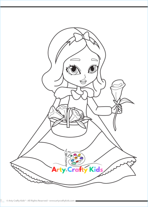 The Snow White inspired coloring page.