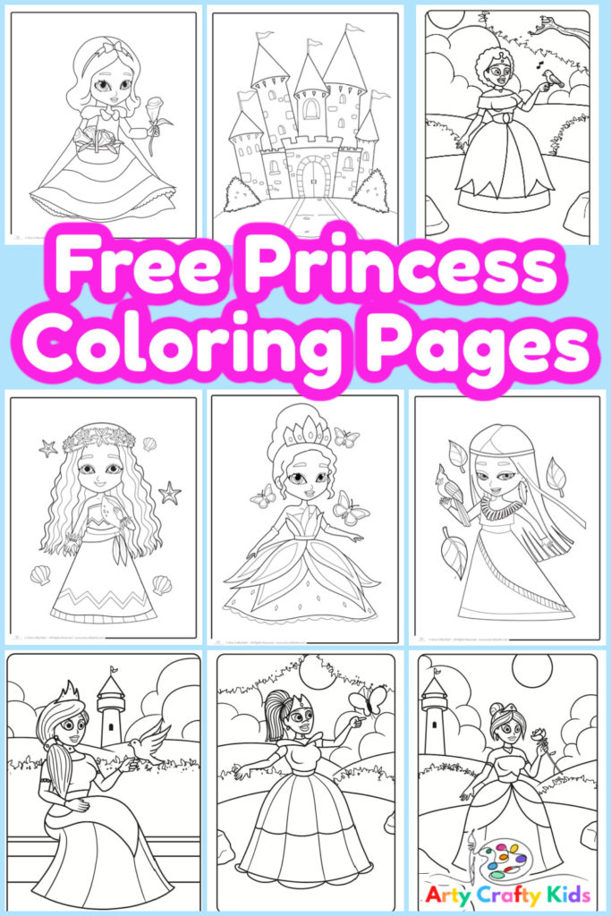 10 Free Princess Coloring Pages for Kids. Featuring princesses inspired by Disney favorites.