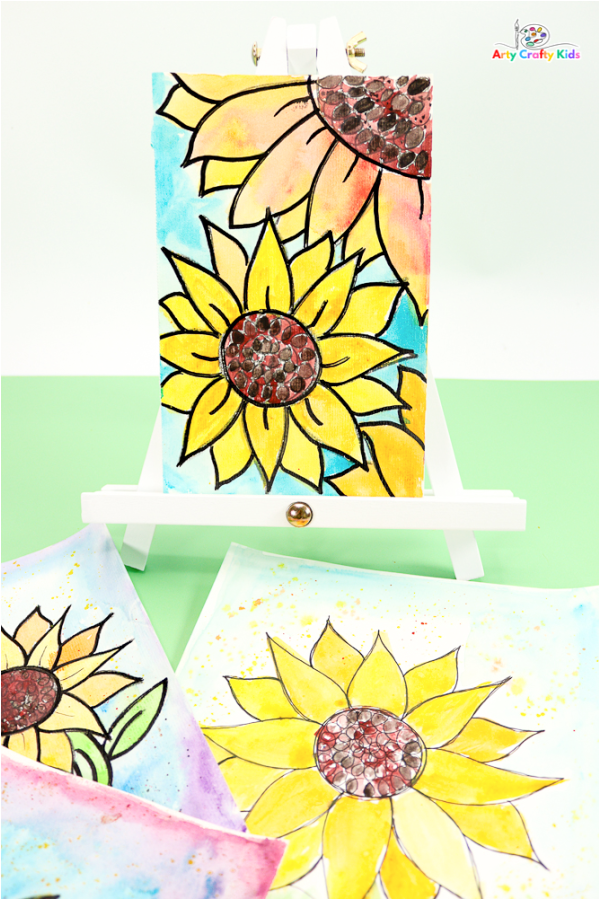 Learn how to draw a sunflower with our easy to follow step by step guide - complete with a printable how to download and sunflower to color. 

This tutorial will teach kids and beginners how to draw and paint their sunflowers with acrylic and watercolor paint.