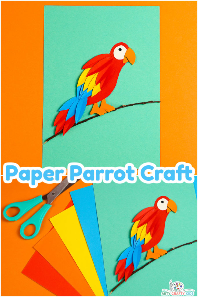 This easy paper parrot craft is perfect for kids who are learning about birds.

It's a great way to teach them about different colors and shapes, and they'll have fun folding, cutting, and sticking the paper to make their own parrot.