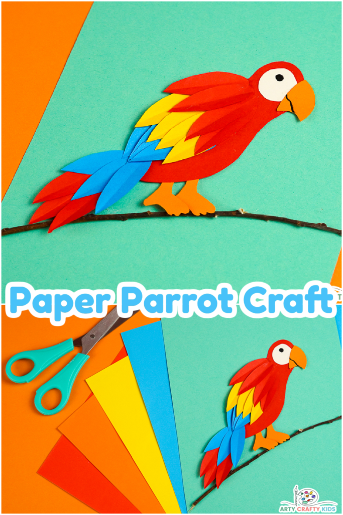 This easy paper parrot craft is perfect for kids who are learning about birds.

It's a great way to teach them about different colors and shapes, and they'll have fun folding, cutting, and sticking the paper to make their own parrot.