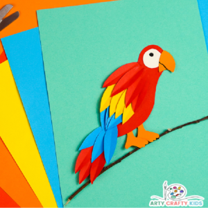 This easy paper parrot craft is perfect for kids who are learning about birds. It's a great way to teach them about different colors and shapes, and they'll have fun folding, cutting, and sticking the paper to make their own parrot.