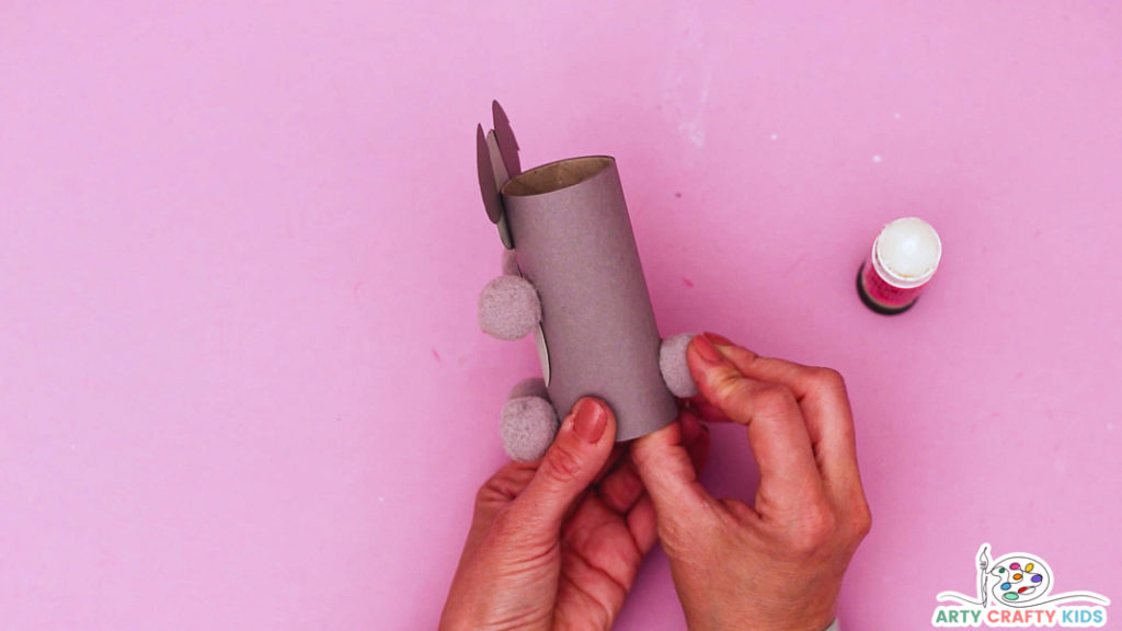 Complete the Paper Roll Koala Craft with a Final Pom-Pom on the Back