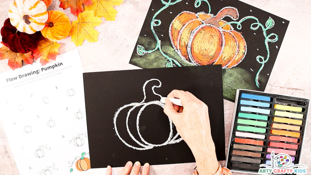 Step 6: Draw a Pumpkin Stalk