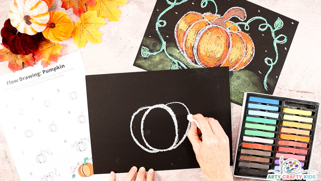 Step 3: Draw Another Pumpkin Segment