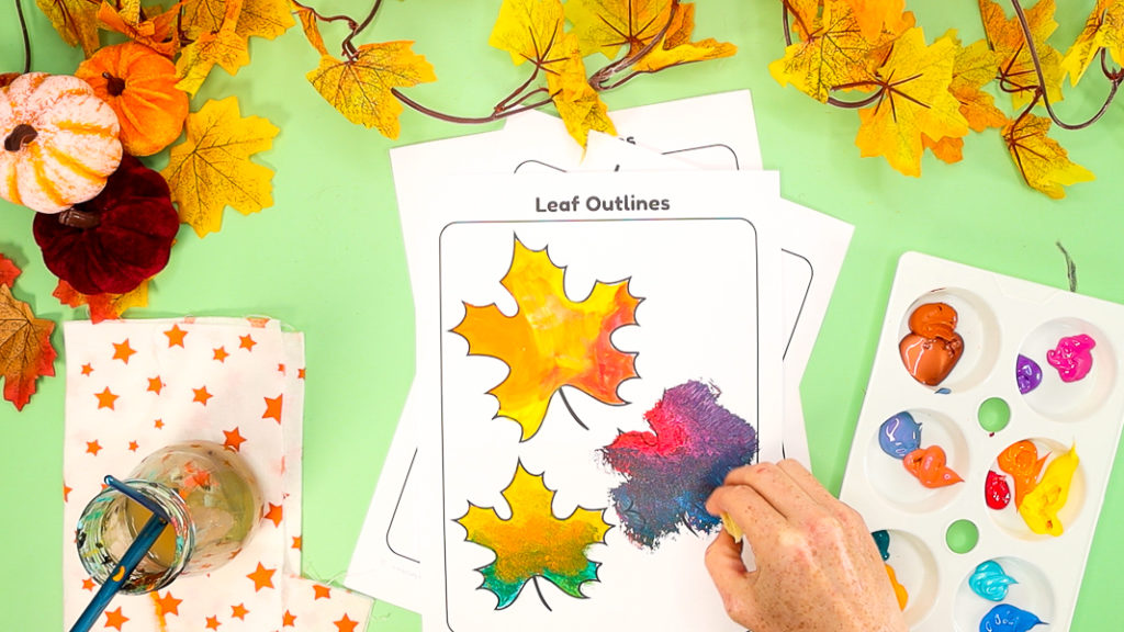 Step 2: Experiment with Painting Techniques to Create Autumn Blends