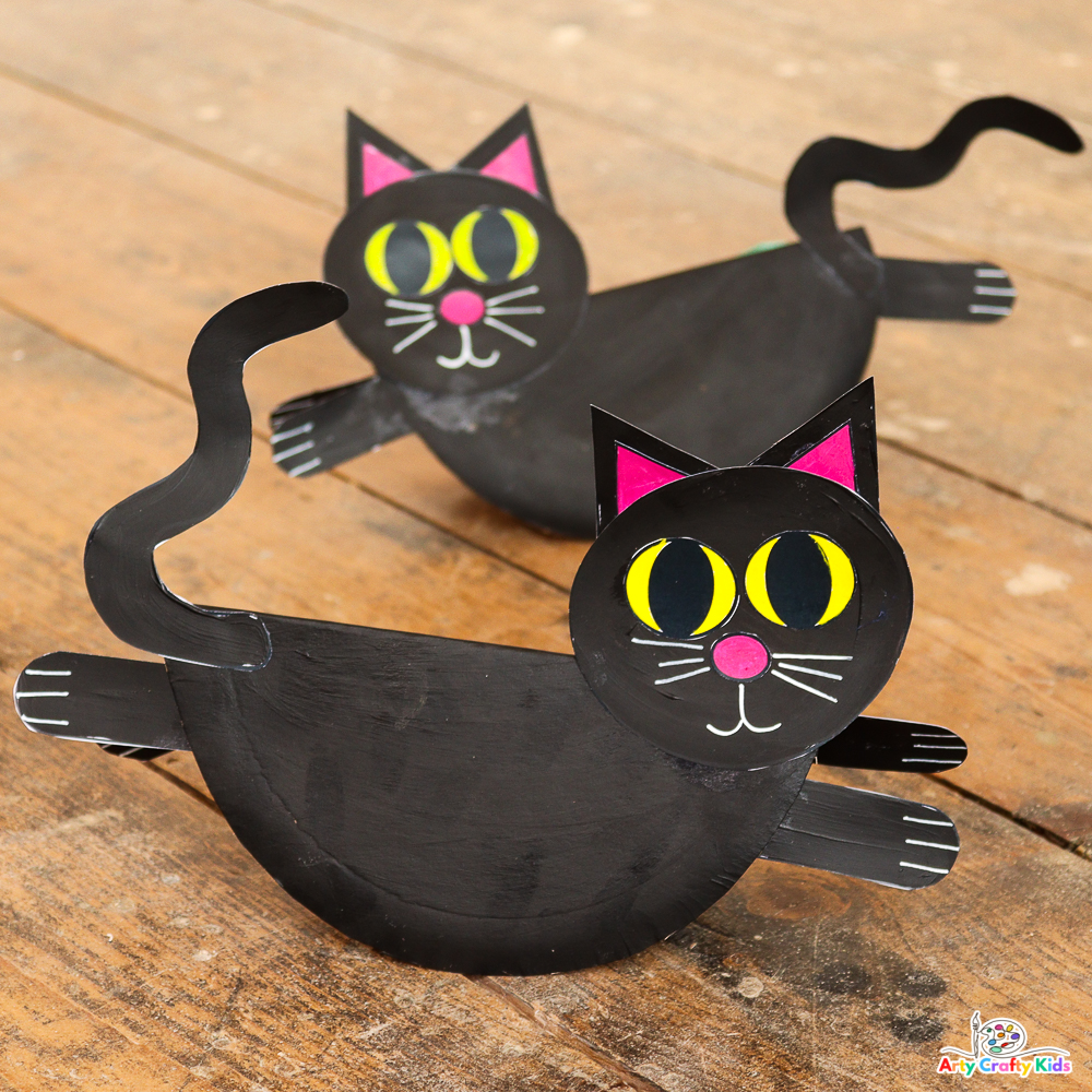 Black cat toilet paper roll craft Printable Halloween Spooky Coloring  Activity