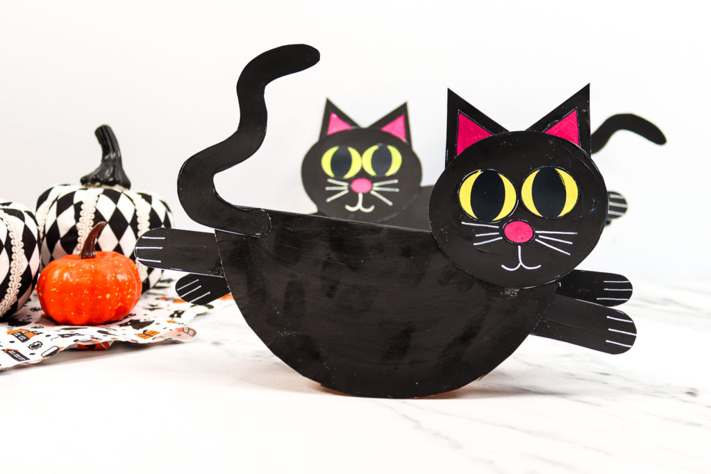 The Rocking Paper Plate Black Cat Craft is Complete