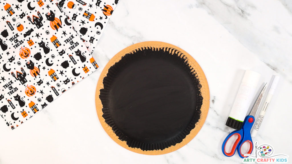 Step 1: Paint a Paper Plate Black