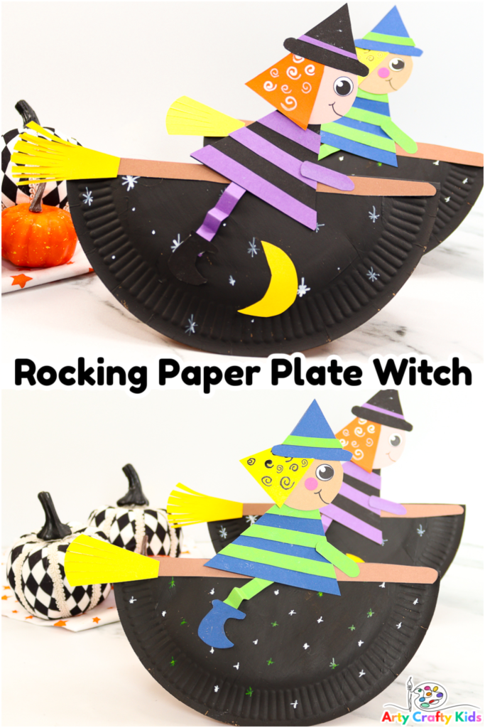 Halloween is fast approaching, which means it's time to start thinking about some fun Halloween activities for kids. This rocking paper plate witch craft is a great project to get them in the spirit of the coming season and is easy enough that they'll be able to do it all on their own