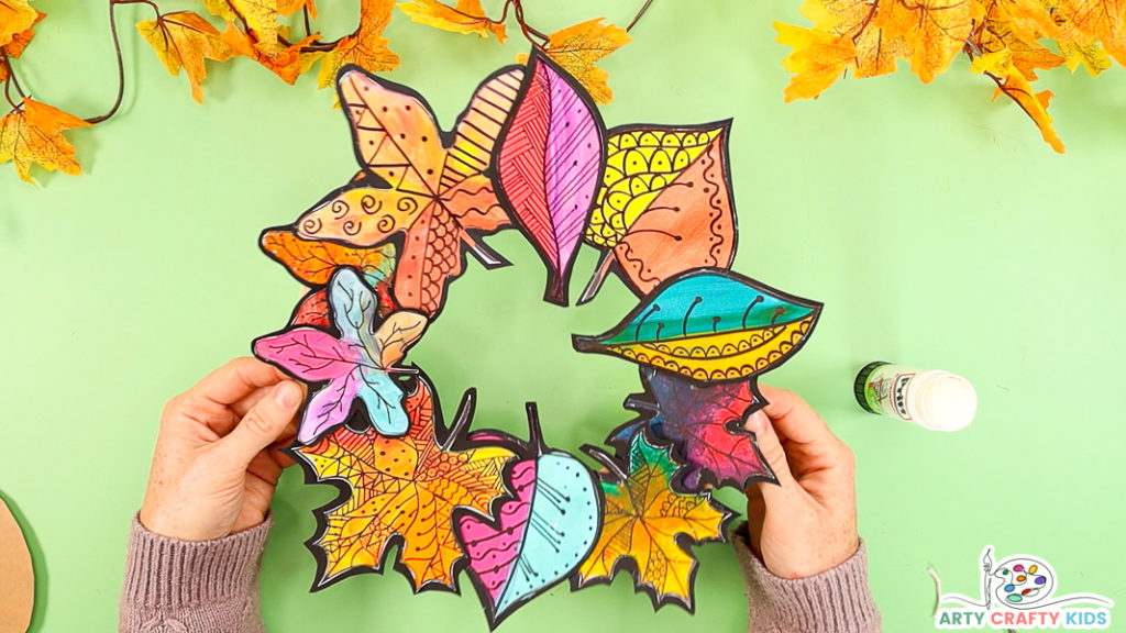 Autumn Paper Leaf Wreath - Arty Crafty Kids