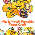 This super easy pumpkin craft is the perfect activity for celebrating Halloween with your Arty Crafty Kids this Autumn! with a selection of Jack-O-Lantern faces to choose from, kids' will have a blast designing fun, colorful and cute not-spooky pumpkins!
